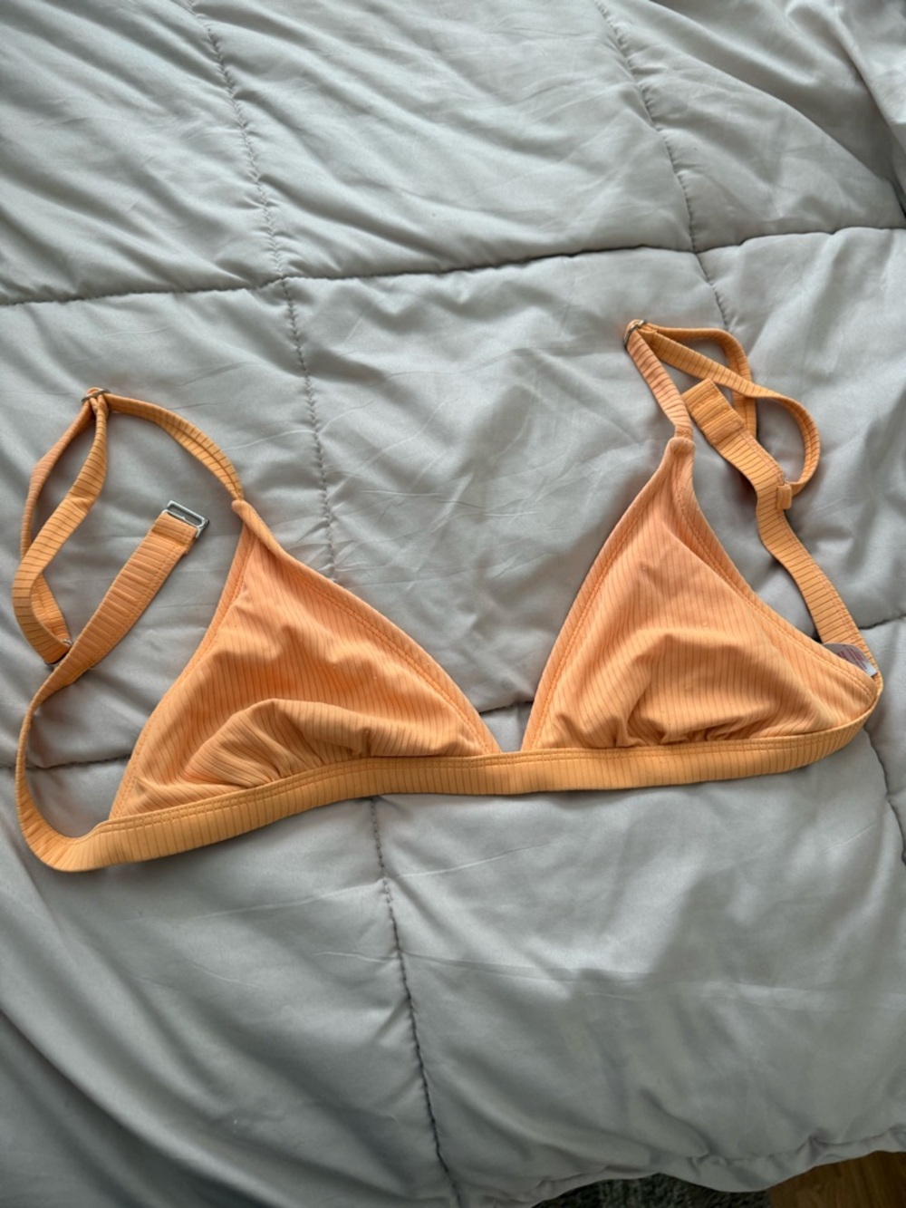 Xhilaration Ribbed Triangle Bikini Top - Peach